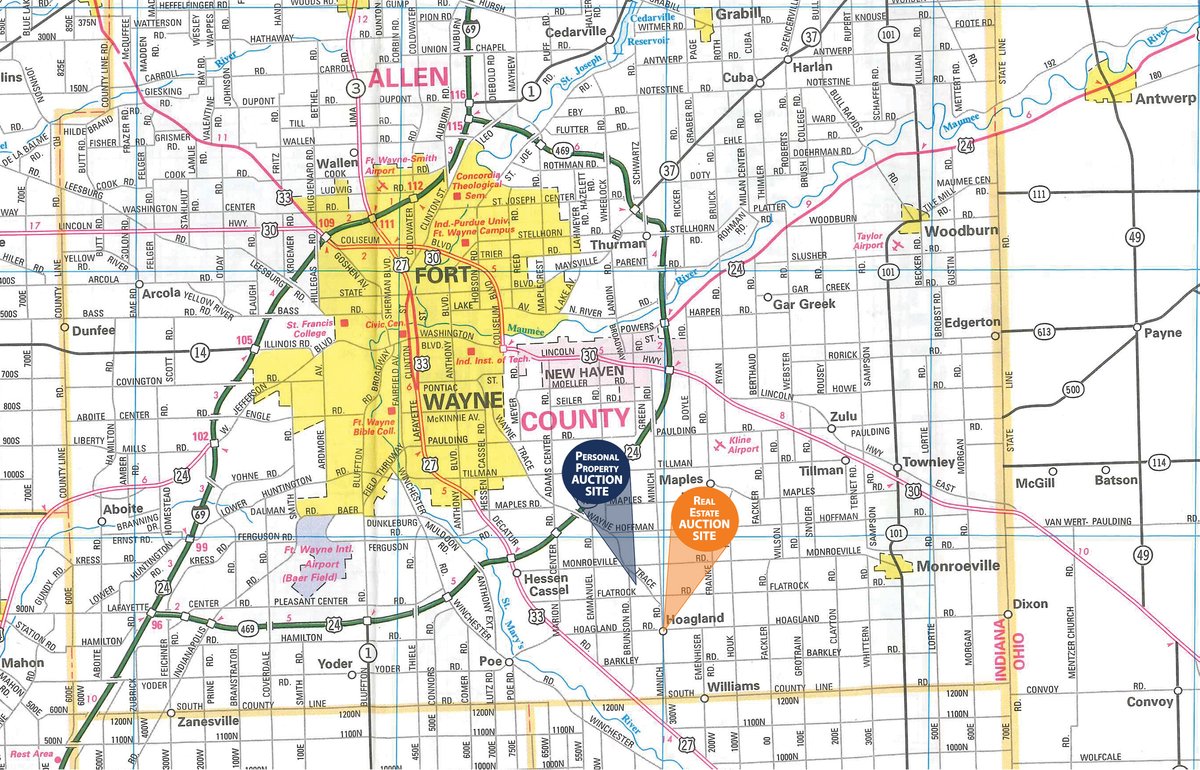 Area map - PERSONAL PROPERTY AUCTION IN ALLEN COUNTY, INDIANA